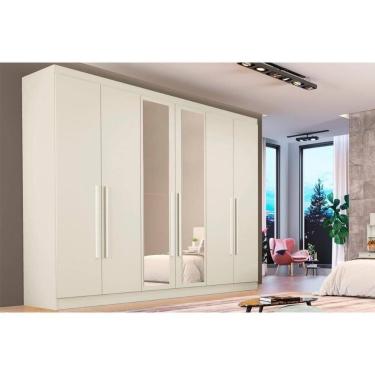 Imagem de Guarda Roupa 6 Portas (2 C/ Espelho) E 6 Gavetas Oslo Off White - Europa