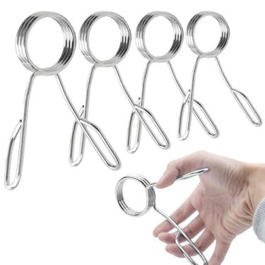 Imagem de KoMvzyl 4 coleiras de mola para halteres de 5 cm, grampos de barra, prendedores de colarinhos de travamento para levantamento de peso, exercícios físicos, suprimentos de treinamento