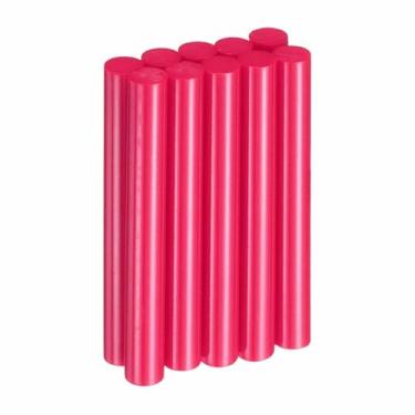 Imagem de HARFINGTON 10 peças de bastões de cola quente 1 cm de diâmetro x 10 cm de comprimento EVA mini adesivo adesivo hot melt para pistola de derretimento a quente, madeira, plástico, vidro, flores, tecidos
