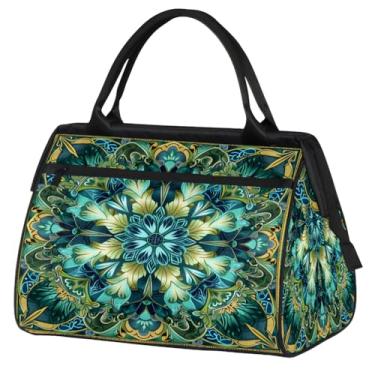Imagem de Bolsa feminina floral Paisley étnica retrô pequena para o fim de semana para mulheres e homens, bolsa esportiva leve para academia, Cor: 33, 15.2*8.3*11.6 inch, Moderno