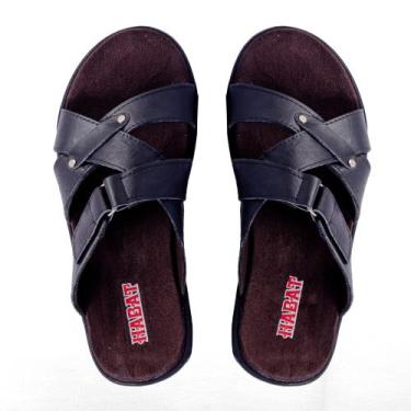 Imagem de Chinelo sandalia slider em couro masculina tiras com ajuste - Deckb, P