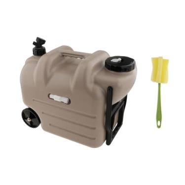 Imagem de rockible Camping Water Bottle Water Recker com, dispensador de bebidas, balde ao ar livre para viagem ao ar livre, viagens livre, Cáqui