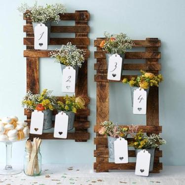 Imagem de 100 etiquetas de presente 9,5 x 4,5 cm etiquetas de papel kraft com cordão de juta de 30 m para artes e artesanato, etiqueta de bagagem, casamentos, dia dos namorados e Natal (branco)