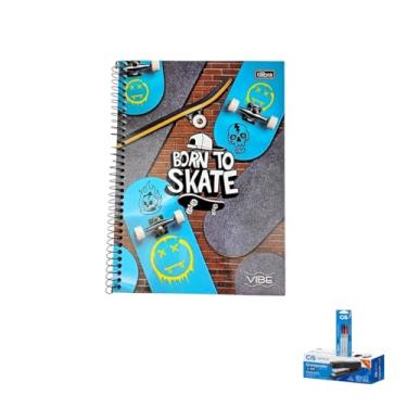 Imagem de Kit Caderno Universitário Vibe Masculino 20 Matérias + Caneta Esferográfica Spiro 0.7mm + Grampeador Metallic C-15