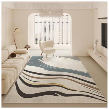 Imagem de SPXMQSS Tapete para quarto, tapete antiderrapante lavável para sala de estar, tapete de caxemira sintética resistente ao desgaste, para sala de estar, sala de jantar, escritório, E 200 x 250 cm