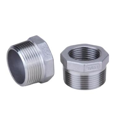 Imagem de CONSTELLAR Encaixe de tubo de aço inoxidável 304 - NPT macho de 3,5 cm para NPT fêmea de 2,5 cm, bucha redutora/redutora fêmea, bucha sextavada adaptador (1 peça)