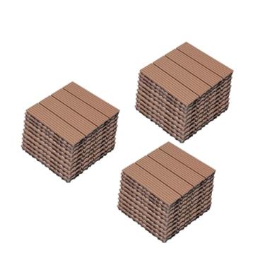 Imagem de Azulejos de deck compostos, tapetes interligados com resistente ao desgaste antiderrapante para terraço terraço varanda 30 cm x 30 cm A1