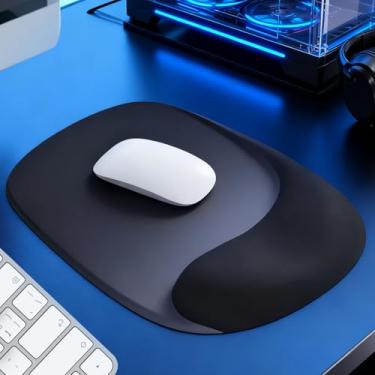 Imagem de Mouse pad ergonômico com descanso de pulso de gel, tapete de mouse confortável com superfície de suporte de pulso lisa base de poliuretano antiderrapante para alívio da dor, tapete de acessórios de