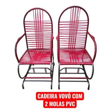 Imagem de Kit com 2 unidades cadeira da vovo 2 molas pvc espaguete ária terraço 