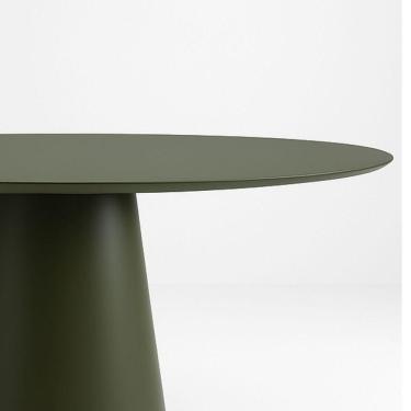 Imagem de Mesa De Jantar Cone Oval 160x90 Cm Laca Verde Musgo