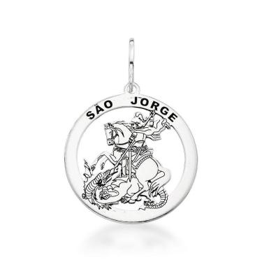Imagem de Pingente Unissex Em Prata 925 Com São Jorge Gravado A Laser