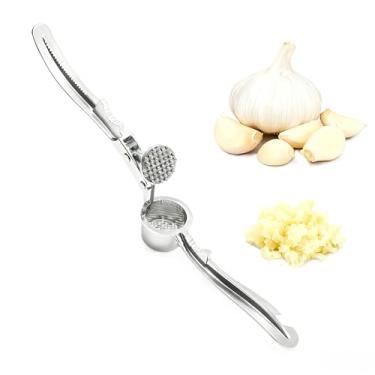 Imagem de Espremedor de alho com biscoito de nozes, triturador e triturador de alho de liga de alumínio, resistente à ferrugem, fácil de limpar, lavável na lava-louças, utensílio de cozinha