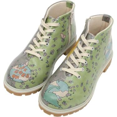 Imagem de DOGO Botas curtas femininas – Botas femininas de couro vegano e cano curto feitas à mão, Life Goes on, 35