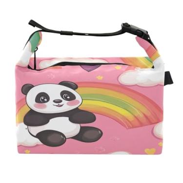 Imagem de STAYTOP Lancheira fofa de panda com fivela de alça, lancheira isolada para meninos e meninas lancheira para trabalho escolar