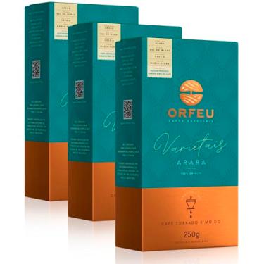 Imagem de Café Moído Premium Orfeu Arara Kit 3 Pacotes de 250g
