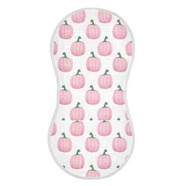 Imagem de xigua Pumpkins Conjunto de 4 panos de musselina para arroto, super macios e absorventes, roupas de arroto de algodão, presente de chá para recém-nascidos, bebês meninas e meninos