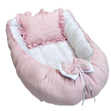 Imagem de Ninho de Bebe Redutor Moises Portatil Microfibra Toque Macio Matelado Laço Ziper + Almofadinha