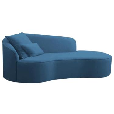 Imagem de Divã Recamier Curvo Sala de Estar Recepção Inglaterra 150cm Lado Direito Linho