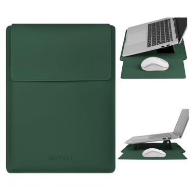 Imagem de HoYiXi Capa para laptop de 15,6 polegadas de couro PU com suporte compatível com MacBook Pro 16/15.4 polegadas, MacBook Pro 15, Mac Air 15,16 polegadas, bolsa para laptop Dell, Acer, Asus, 15-16