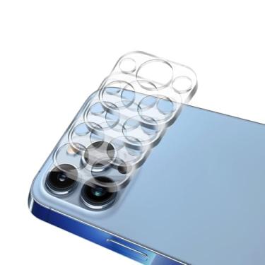 Imagem de Protetor de lente de câmera para iPhone 13 Pro e iPhone 13 Pro Max, vidro temperado, dureza 9H, ultra HD, antiarranhões, fácil de instalar, compatível com capas [não afeta fotos noturnas] [pacote com