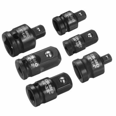 Imagem de HARFINGTON Conjunto de 6 peças redutor de adaptador de soquete de impacto 1/5.1 cm a 3/20.3 cm 1/10.2 cm, 3/20.3 cm a 1/5.1 cm 1/10.2 cm, 1/10.2 cm a 1/5.1 cm 3/20.3 cm Square Drive SAE para chave