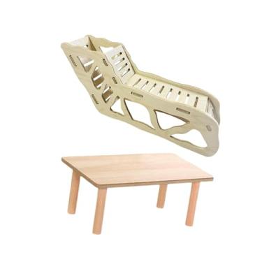 Imagem de Generic Esconderijo e túnel de exploração para hamsters, plataforma de madeira leve para brincar e explorar, brinquedo ideal para pequenos animais, 2 Peças