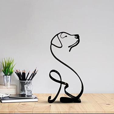 Imagem de Sanpyl Escultura Minimalista de Arte Canina Ornamentos Modernos para Decoração de Casa, Iron Labrador Retriever Bulldog Francês Chihuahua Jack Russell Pomeranian, Mesa de Jantar Mesa de Centro Sala de Estar Cozinha (#3)