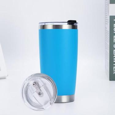 Imagem de CWPJUNDGP Caneca de carro de aço inoxidável de 590 ml, caneca de carro de camada dupla, isolamento térmico, isolamento térmico, copo mestre de gelo, grande capacidade