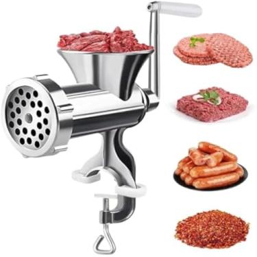 Imagem de Moedor de carne manual com funil para linguica, funcional