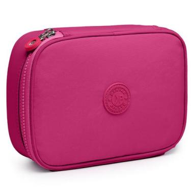 Imagem de Estojo Box Organizador Divisórias Escolar Infantil Juvenil Cor:Pink - 