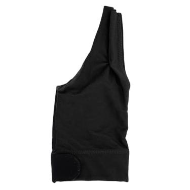 Imagem de Luva de bilhar profissional para mão esquerda, luva de piscina com 3 dedos, aderência aprimorada respirável para treinamento de competição, fibra de poliuretano à prova de abrasão (Preta)