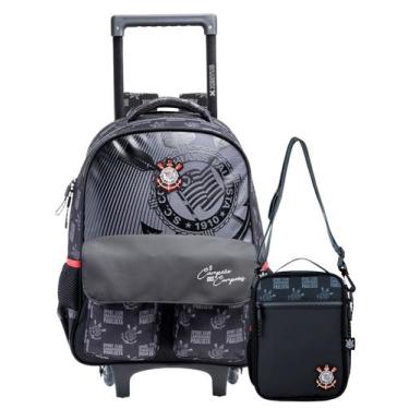 Imagem de Kit Corinthians Mochila Rodas + Lancheira Térmica Original - Xeryus