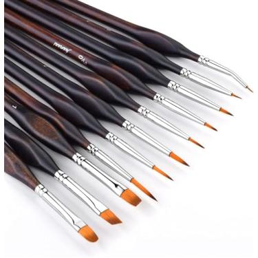 Imagem de Conjunto de pincéis de pintura detalhados, 11 pincéis em miniatura para detalhes finos e pintura artística - acrílico, aquarela, óleo, modelos
