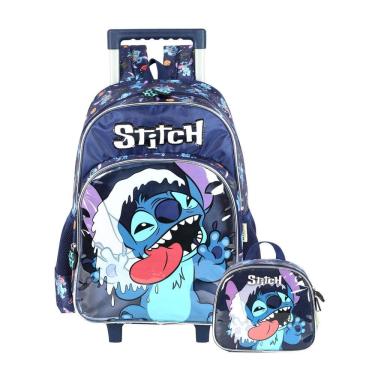 Imagem de Kit Lilo Stitch Mochila Rodas + Lancheira Térmica Menino