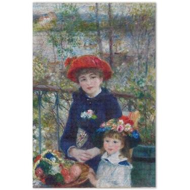 Imagem de Quebra-cabeça personalizado com estampa de irmãs Auguste Renoir 500 peças para adultos paisagem cenário inverno quebra-cabeças elefante branco, 51 x 35 centímetros