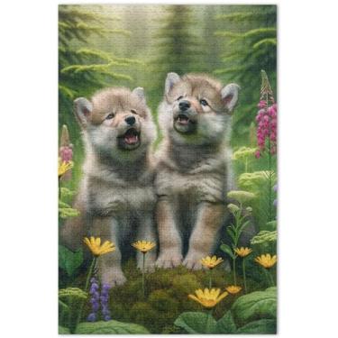 Imagem de Unicórnios roxos cenário fantástico quebra-cabeças 500 peças para adultos família amantes presentes personalizados natureza arte animal pintura, 20,5 x 14,9 polegadas