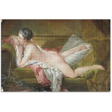 Imagem de Quebra-cabeça Boucher Print Blonde Nude Print 1000 quebra-cabeças para adultos divertido bobo divertido família quebra-cabeça paisagem floral, 75 x 40 centímetros