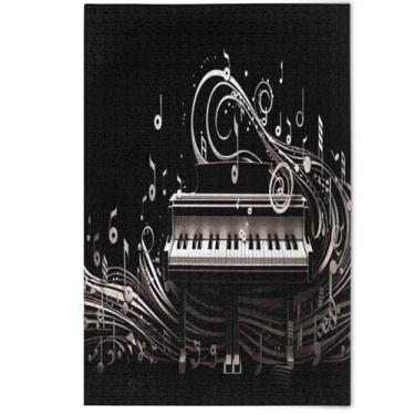 Imagem de Adults Jigsaw Puzzle 500 Pieces Animal Print Artwork Aesthetic Cartoon Piano Black Creative Colorful Puzzles Fun White Elephants Gifts, 500 Pieces, 20.5" x 14.9"