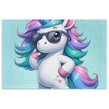 Imagem de Quebra-cabeças divertidos de unicórnio para adultos, 500 peças, presentes tecnológicos, natureza, decoração de casa, arte