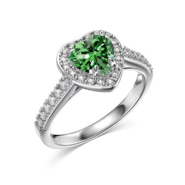 Imagem de GemKing TL120004-S-W-WH-10 Anéis de noivado de zircão quadrado 5A prata esterlina 925 CZ anel de diamante para mulheres, 7, Prata esterlina, Sem Pedra Preciosa