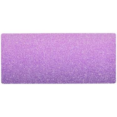 Imagem de Tapete de mouse rosa roxo com glitter para jogos e uso no escritório, mouse pad grande para mesa, 80 x 30 cm, superfície lisa e antiderrapante