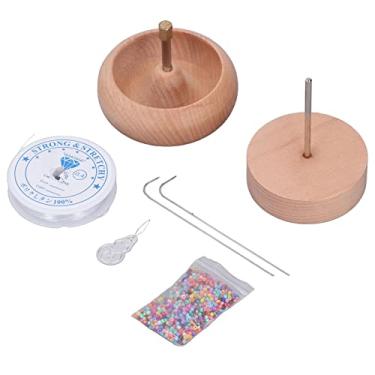 Imagem de Generic Girador de Contas de Madeira DIY Tigela de Miçangas para Fazer Joias Rápidas, Kit de Ferramentas para Enfiar Contas para Amantes de DIY, Tamanho 3,5 X 3,9 Polegadas