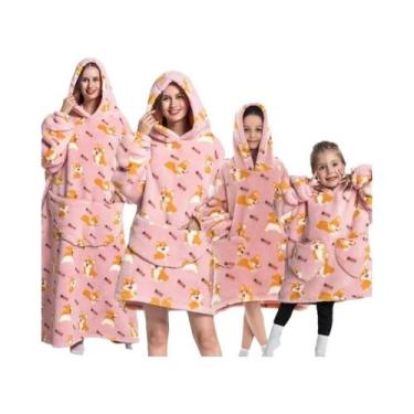 Imagem de Moletom Unissex Oversized De Fleece Com Mangas, Cobertor Gigante De Ha