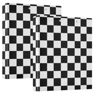 Imagem de Caderno de fichário preto quadriculado, pacote com 2, PVC, comporta 200 folhas, fichários grandes