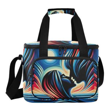 Imagem de Cosmic Romance Lancheira colorida para mulheres, refrigerador de viagem, lancheira térmica pequena