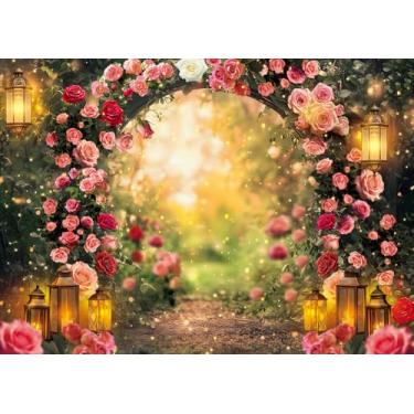 Imagem de XCKALI Cenário de floresta encantada de primavera, conto de fadas, jardim, país das maravilhas e floresta, decoração de festa infantil (2,4 x 1,8 m)