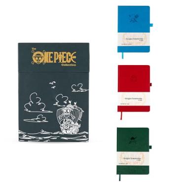 Imagem de Onigiri Notebooks One Piece Anime Gift Set, Pack of 3 (Luffy, Zoro, Sanji) Vegan Leather A5 Hardcover Journal | Blank | Writing, Sketching, Drawing, Painting & Gift for Anime Fans (Plain)
