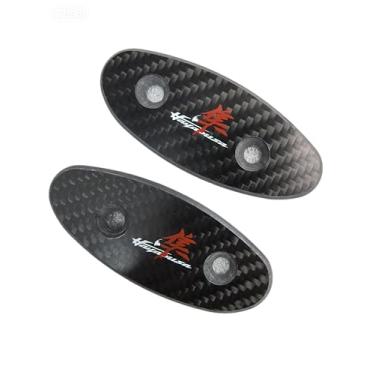 Imagem de Espelhos leves de fibra de carbono seco, placas pretas compatíveis com Suzuki GSXR1300 Hayabusa 1999-2020