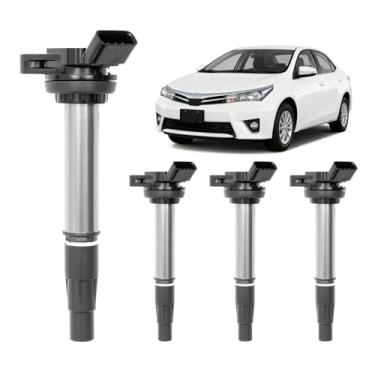 Imagem de Conjunto de 4 bobinas de ignição Toyota Corolla| Matrix| Prius| Scion IM| Scion XD| Lexus CT200H| Pontiac Vibe & More Replaces# UF-596, UF-619, 90919-02252, 90919-02258