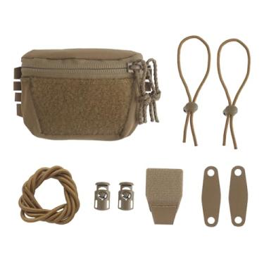 Imagem de Bolsa de bateria de capacete tático para NVG, câmera e luzes - Bolsa de contrapeso com cabo de passagem para capacete Airsoft (TAN)